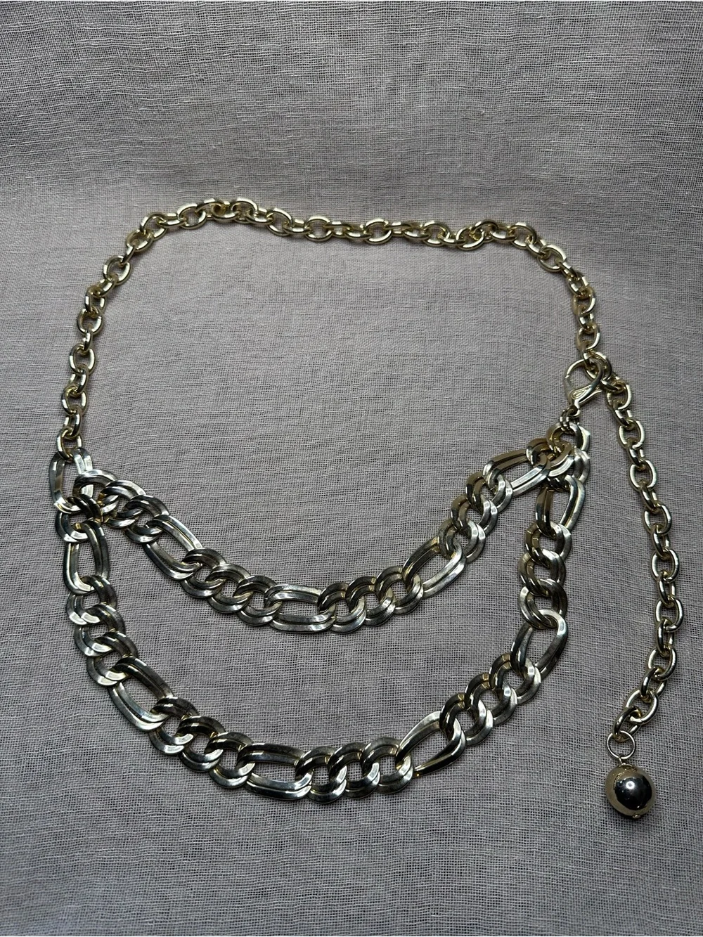 Vintage Gold Figaro Chain Belt – Multi-Layered Statement Waist Belt